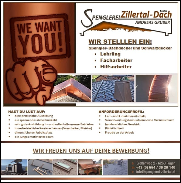 job spenglerei zillertal